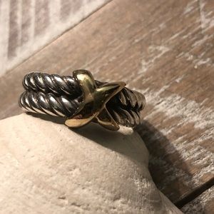 18K and sterling silver ring ...